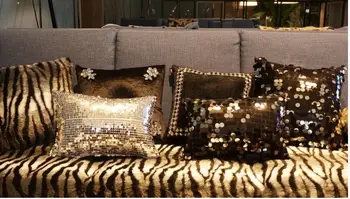Prabangus sidabro/aukso blizgučiais pagalvėlė padengti užvalkalas dekoratyvinis šviečia pagalvę padengti patalpų