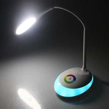 Spalvotas usb įkraunamas LED stalo lempa, naktiniai Skaitymo nakties Šviesos Stalo Lempa Touch Kontrolės knyga, šviesos, 3w 1500mAh Naujas