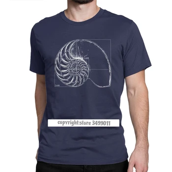 Vyriški T Shirts Fibonacci Į Nautilus Laisvalaikio Fitneso Matematikos Tees Įgulos Kaklo Streetwear Premium Medvilnė Atspausdintas T-Shirt