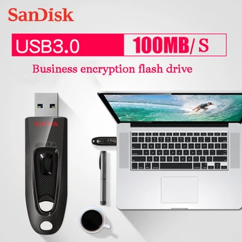 SanDisk USB 3.0 Flash Drive, 128GB 64GB 32GB 16 GB Memory Stick Pen Drives Flashdisk U Disko Saugojimo Įrenginys, skirtas KOMPIUTERIO CZ73 CZ48 CZ600