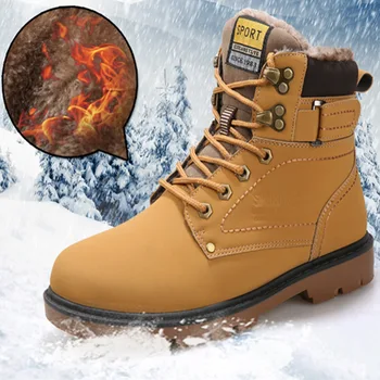 Vyrų batai naujas mados pu odos, dėvėti, atsparus sniego batai vyrų darbo mados atsitiktinis vyrų batai išlaikyti šiltas žiemos batai vyrų 2020 m.