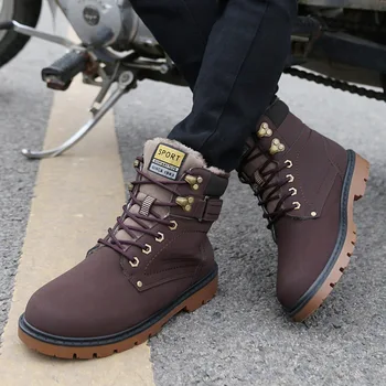 Vyrų batai naujas mados pu odos, dėvėti, atsparus sniego batai vyrų darbo mados atsitiktinis vyrų batai išlaikyti šiltas žiemos batai vyrų 2020 m.