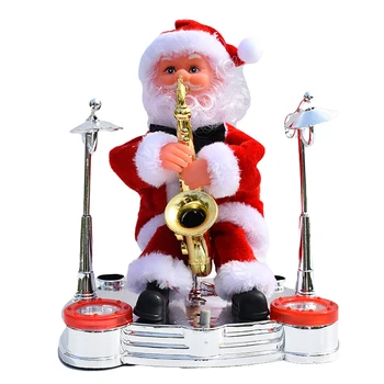 Elektros Kalėdų Santa Claus Orkestras Lėlės Kalėdų Muzikos Saksofonas Žaislai Vaikams, Nauji Metai, Kalėdos Dovanas