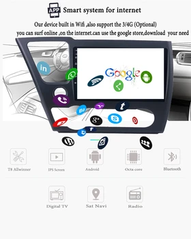 Honda Civic 2013 - 2016 Automobilių AutoRadio Multimedia Video, muzikos Grotuvas, Navigacijos GPS Android 