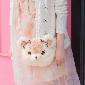 Candice guo! super mielas pliušinis žaislas puikus bowknot bear rabbit minkštas crossbody grandinės maišelį princesė mergina gimtadienio, Kalėdų dovana 1pc