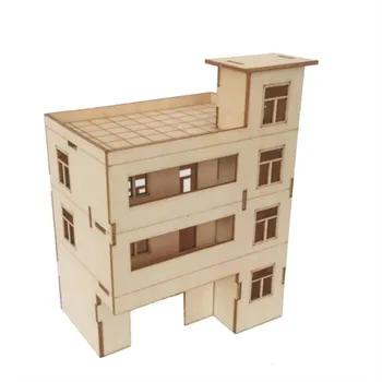 Rankų darbo Aukštų Medinė Vila Darbalaukio Smėlio Lentelė Namų Pastato Modelis Surinktas Namas Multi-style 