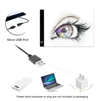 Cshzce šviesos pad USB Powered Ultra-plonas LED Piešimo Lenta Animacija Sekimo šviesdėžės Drobės 3 apšvietimo funkcijos caja de luz
