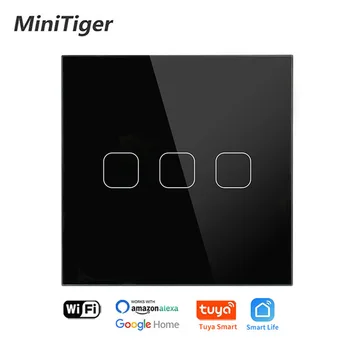 Minitiger 3 Gauja ES ir UK Universalus Smart Home Telefonas Stiklo plokštės Tuya Kontrolės Belaidžio Dirbti su Alexa,Google Namų Bendrosios Priešgaisrinės Linijos