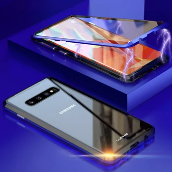 Viso Kūno 360 Laipsnių Magnetinio Atveju, Samsung Galaxy S10 5G S11 Pastaba 8 9 dvipusės Grūdintas Stiklas Adsorbcijos Padengti S10e