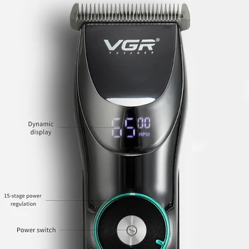 VGR Elektriniai Plaukų Clipper Nerūdijančio plieno Ašmenys Profesionali Plaukų Kirpimo mašinėlės Elektros Belaidžius Plaukų Pjovimo Mašina, Pjovimo Žoliapjovės