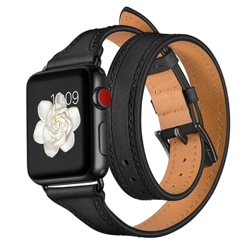 Odos Dvigubai Kelionių diržu, Apple watch band 4 44mm 40mm correa Watchband apyrankę ant riešo diržas Iwatch serijos 4 3 2 1 42mm 38mm