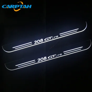 4pcs Juda LED Automobilių Šviesos Durų Slenksčio Nusitrinti Plokštė Kelias Dinaminis Streamer Sveiki Lempa Peugeot 208 GT Line 2018 2019 2020