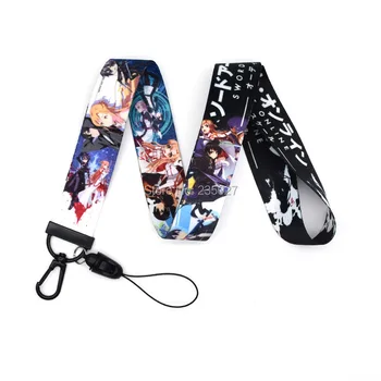 10 vnt./daug Anime Kardas Meno Internete telefono virvelės telefono dirželiai SAN Yuuki Asuna pultelio klavišą, grandinės, lynai paketų prižiūrėtojų raktinę raktų žiedas dirželis