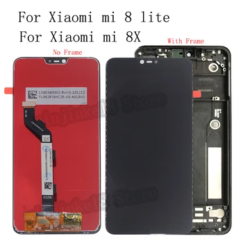 Originalus Ekranas Xiaomi Mi 8 Lite mi8 lite LCD ekranas su rėmu Jutiklinis Ekranas skaitmeninis keitiklis skirtas Xiaomi MI 8X Telefonų Remonto komplektas