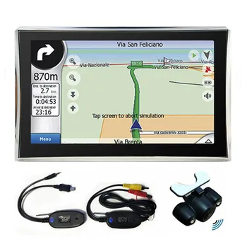 7 colių Capacitive touch screen Automobilinis GPS Navigacijos 256M/8G Sat Nav+Nemokami Žemėlapiai,Bluetooth $ AV-IN) Belaidžio ryšio galinio vaizdo kameros Pasirinktinai