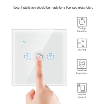 Smart Wifi Touch Jungiklio Nėra Neutralus Vielos Reikia Protingo Namo 1/2/3/4 Gauja Šviesos Jungiklis 170-240V Paramos Alexa Tuya App Nuotolinio