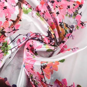 [BYSIFA] Pink Slyvų Žiedų Moterų Šilko Skara Žaliojo Kinų Stiliaus Ilgi Šalikai, Skaros, 160*70cm 2020 m. Rudenį, Žiemą Moterų Kaklo Šalikai