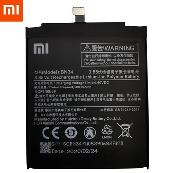 Xiao Mi Originalios Telefonų Baterijos BN34 už Xiaomi Redmi 5A 5.0
