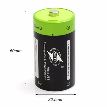 Nauji 2vnt/daug ZNTER 1,5 V 4000mAh Baterija Micro USB Įkrovimo Baterija (akumuliatorius D Lipo LR20 Baterijos RC Kameros Drone Priedai
