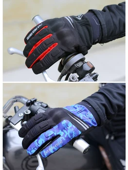 SFK spalvų atitikimo motociklo jojimo pirštinės žiemą šilta, neperšlampama, vėjo ir apsaugos nuo kritimo motociklo pirštines lenktyninį automobilį