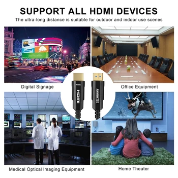 Optinio pluošto HDMI kabelis 4k HD kompiuterį TV nešiojamojo kompiuterio prijungtas projektorius, ekranas HDR signalo keitimo linija