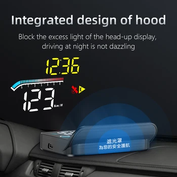 2021 Naujausias HUD Head Up Display OBD2 GPS borto Kompiuteris Auto priekinio Stiklo Greičio Projektorius Apsaugos Signalizacija Vandens Temp APS / min Įtampa