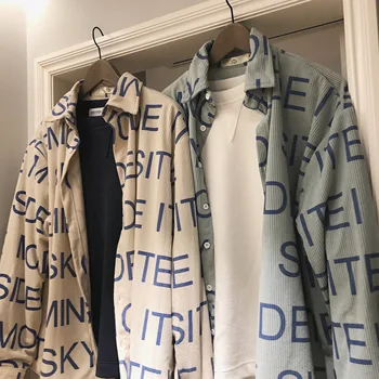 ZAZOMDE Atsitiktinis Vyrų Velvetas Marškinėliai 2020 Metų Hip-Hop Prarasti Laiškas Spausdinti ilgomis Rankovėmis Marškinėliai Japonijos Streetwear Chaki Harajuku Marškinėliai