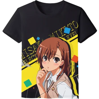 MGFHOME Anime JK Toaru Kagaku no Railgun Cosplay Marškinėliai Tam Tikros Mokslo Railgun Misaka Augalą T-Shirt Viršūnes Trumpas Tee marškinėliai