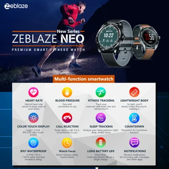 Naujas Originalus Smart žiūrėti Zeblaze NEO 24/7 Širdies ritmas, Kraujo Spaudimas Spalvos Touch Ekranas Smartwatch Veepoo Programą H Grupė APP
