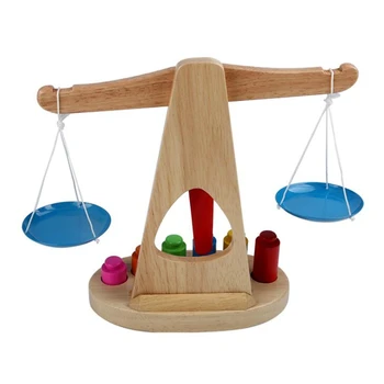 Naujas Montessori Švietimo Žaislas, Mažų Medinių Naujos Pusiausvyros Skalės Žaislas Su 6 Svoriai Vaikams baby