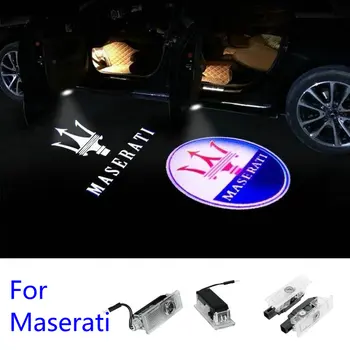 2X Dėl Maserati Quattroporte Ghibli Levante GranTurismo GranCabrio Automobilio Led Durų Sveiki atvykę Šviesos Dvasia, Šešėlis Projekcija Logotipas Šviesos