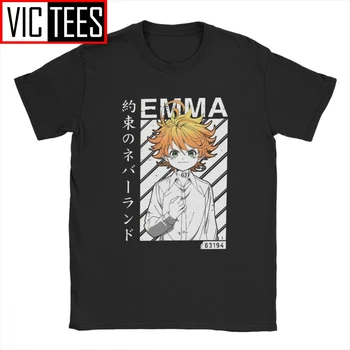 Emma Derliaus Pažadėjo Neverland Marškinėlius Vyrų Medvilnės Marškinėliai 2020 Manga Norman Ray Vaporwave Didmeninės