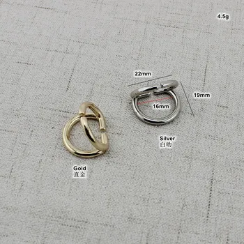 10vnt 16mm Viduje Dvigubu d žiedu aparatūros metalo turas kraštas d-žiedas,Žiedai Dirželis Krepšiai, Drabužių Priedai Diržo Jungtis
