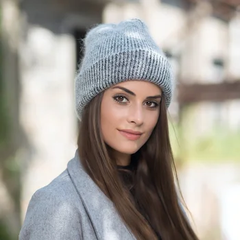 Naujas paprasta Triušio kailio Beanie Skrybėlių Moterų Žiemos Skullies Šiltas Svorio Kritimo Bžūp Gorros Moterų Šilta Kepurė