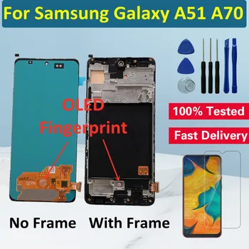 AAA Kokybės OLED Ekranas Samsung Galaxy A51 A515 LCD Jutiklinis Ekranas skaitmeninis keitiklis Asamblėjos Pantalla Samsung A70 A705 Ekranas