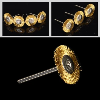 Aukso/Skiedra 25mm Viela iš Nerūdijančiojo Plieno Ratų Šepečiai Mirti Šlifuoklis Dremael Rotaciniai Įrankiai Accessori Dremel