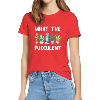 Medvilnės 2020 mados vasaros t shirts, Ką Fucculent Kaktusas Sultingi Augalų Moterų marškinėliai minkštųjų tee Sodo Meilužis Retro