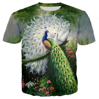2020Summer Naujas Papūga Marškinėliai Vyrams Gėlių Marškinėlius Hip-Hop Tee 3d Print T-shirt Cool Vyrų, Moterų Drabužiai Atsitiktinis Viršūnes Palaidinukė Tees