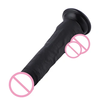 Hismith tikroviškas dildo Su siurbtuko sekso mašina priedai Lankstus Juodas Dildo KlicLok Jungtis sekso žaislai Silikono dildos