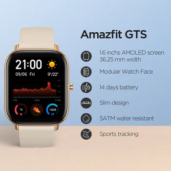 Pasaulinė Versija Amazfit GTS Smart Žiūrėti Vandeniui 5ATM Plaukimo Smartwatch NAUJAS 14 Dienų Baterija Muzikos Kontrolės, skirta 