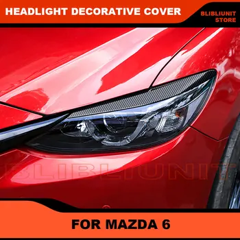 Dėl Mazda 6 M62017-2019 Automobilių stilius ABS priekinis žibintas Antakių Dekoratyvinis Dangtelis Lipdukas Apdaila Šildomi priekinio Žibinto Vokų Auto Dalys