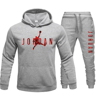 2020 m. žiemos prekės Jordan23 sportiniai, vyriški kostiumas ilgomis rankovėmis megztinis + bėgiojimo kelnės fitness veikia drabužius, sportinę aprangą vyrams
