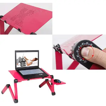 Nešiojamas Stalo Stovas Reguliuojamas Lankstymo Dizainas Stovėti Kompiuterio Stalo Ultrabook Netbook Tabletės su Pelės Mygtukai Biuro Baldai