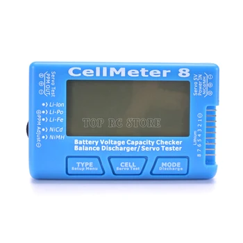 CellMeter 8 Daugiafunkcinis Skaitmeninis Galios Servo Testeris 2S-8S su išskyromis & apšvietimo funkcija RC Lėktuvo Atsarginės Dalys