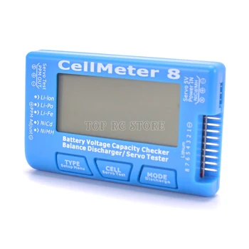 CellMeter 8 Daugiafunkcinis Skaitmeninis Galios Servo Testeris 2S-8S su išskyromis & apšvietimo funkcija RC Lėktuvo Atsarginės Dalys