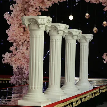 65cm/113cm Vestuvių Dekoravimas romos stulpelis Plastikinis baltas Romos ramsčiai Šalies gėlių Stovas Laikiklis LED apšvietimo Fotografija Rekvizitai