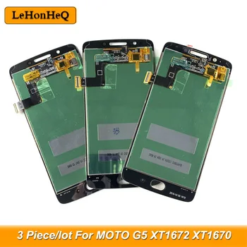 Testas 3 Gabalas/daug G5 LCD Motorola MOTO G5 XT1672 XT1670 XT1676 LCD Ekranas jutiklinis ekranas skaitmeninis keitiklis asamblėjos MOTO G5 LCD