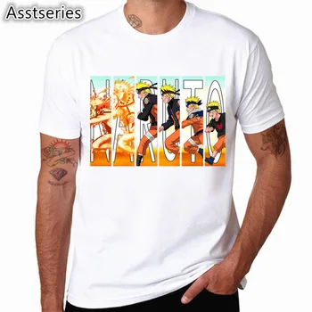 Azijos Dydis Spausdinti Naruto marškinėliai Vyrams, Print T-Shirts Mados Spausdinti Marškinėliai trumpomis Rankovėmis O Kaklo Tees HCP4525