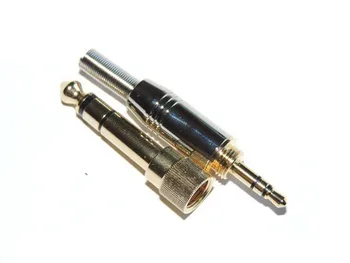 10set Stereo 6.35 mm Male Plug 3,5 mm Lizdas +10vnt 3.5 Male Stereo 4mm kabelis
