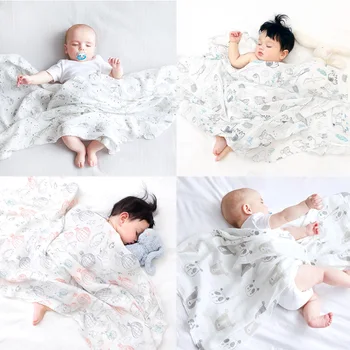 Naujas dizainas Muslino Kūdikių Antklodė Medvilnės, Bambuko Super Minkštas Kūdikio Suvystyti Už Naujagimiams Vonia Rankšluostį paklode Vežimėlis Cover
